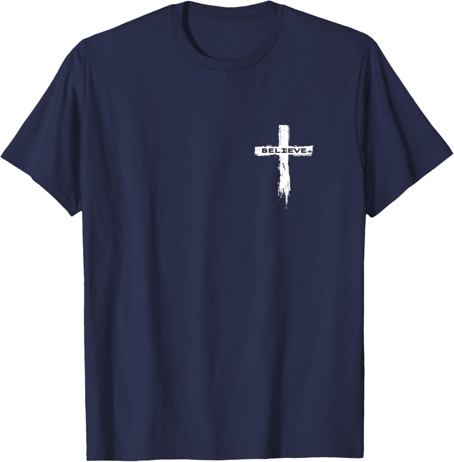 Christian Cross Religious Believe Graphic T-Shirt - T-Shirt | Navy