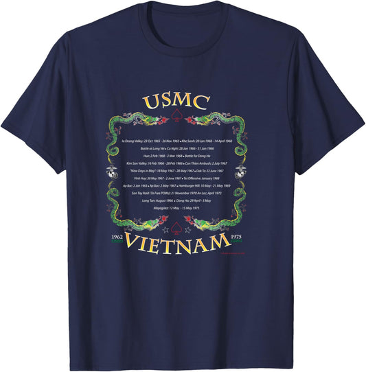 USMC Vietnam Battles T-Shirt - T-Shirt | Navy