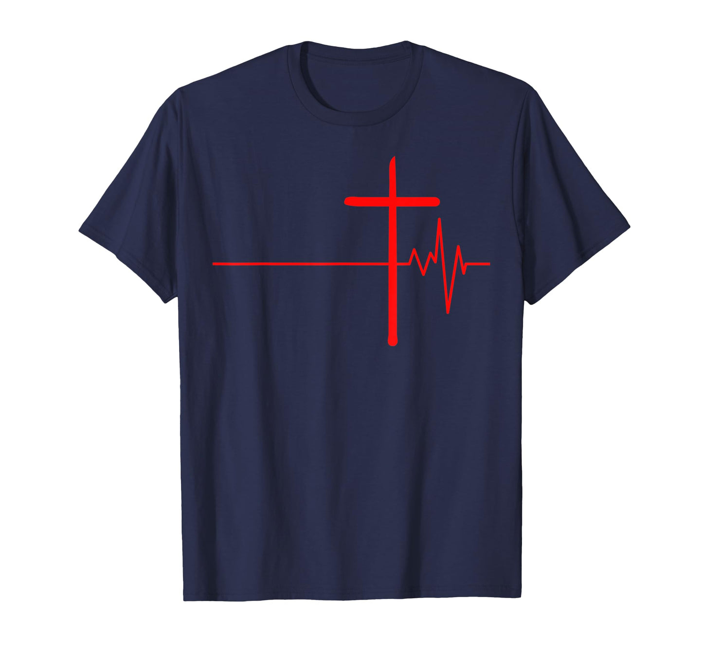 Funny Life Saver Cross Heartbeat Jesus Men and Women T-Shirt
