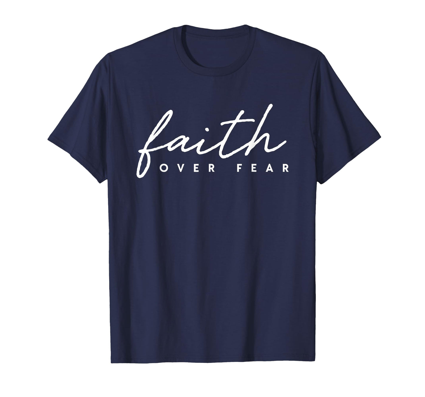 Faith Over Fear Jesus Christian God Faith Cross Lion Gift T-Shirt