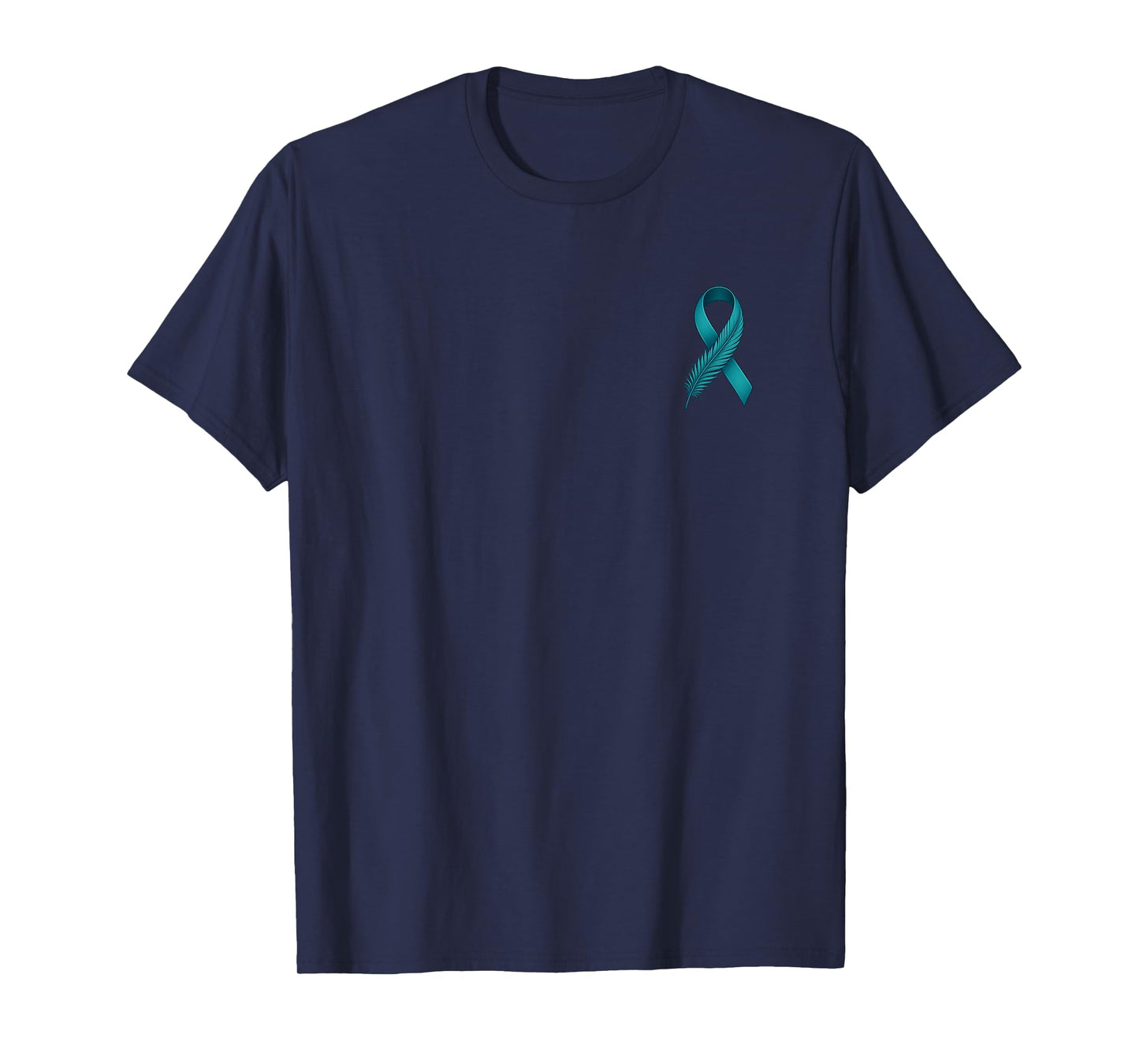 Teal Ribbon Supporter Men Women Ovarian Cancer Awareness T-Shirt