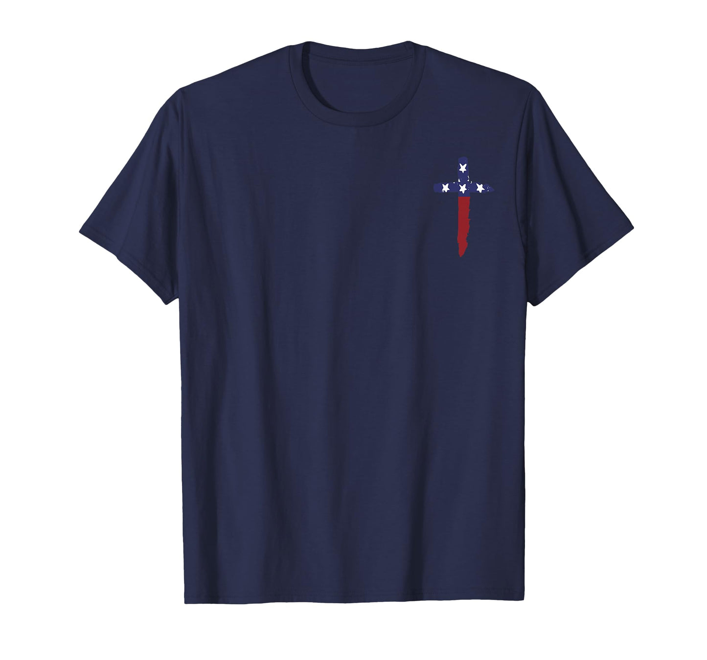 Loves Jesus And America Too Christian Cross Us Flag 2side T-Shirt