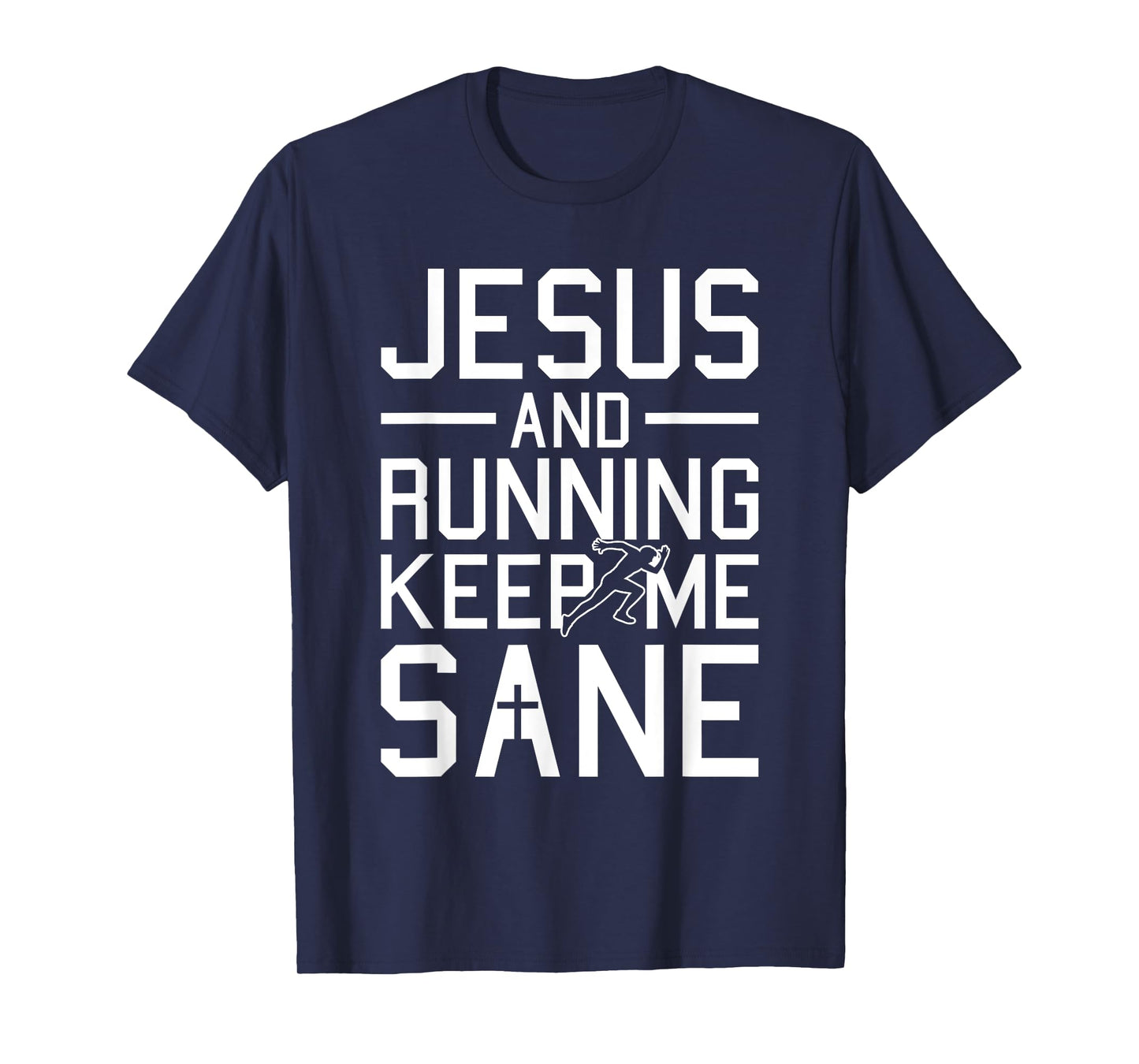 Jesus And Running Christmas Religious Faith Christian Runner T-Shirt