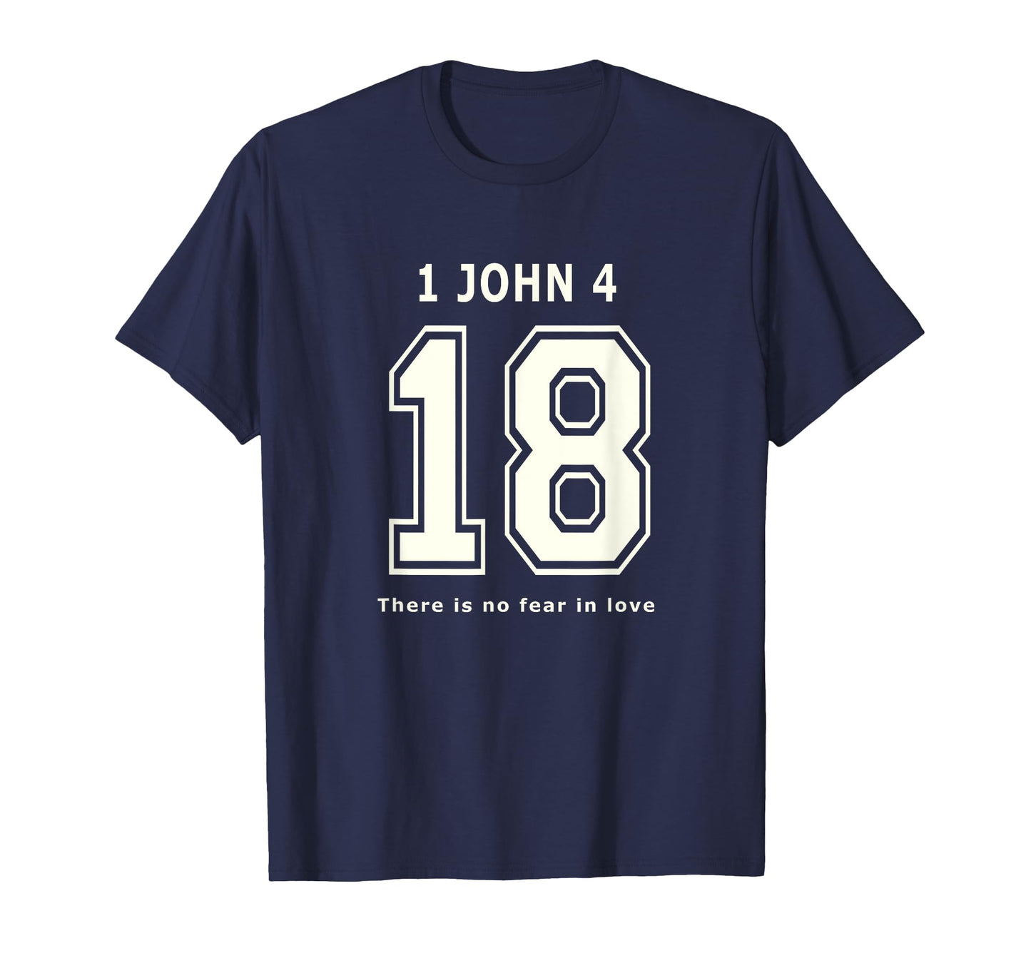1 John 18 Team Sports Bible Verse Christian Jersey T-Shirt