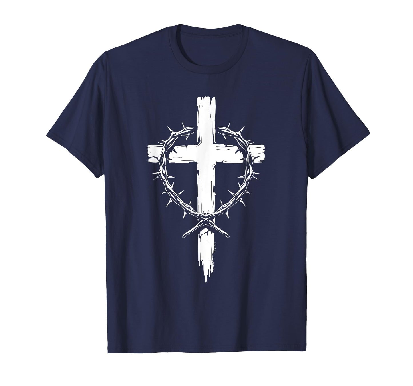 Christian Cross Punk Art Style Crown of Thorns Jesus Christ T-Shirt