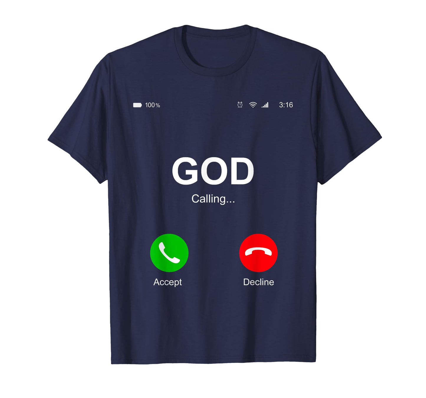 God Calling Funny God Phone Christian Church Mens Women Kids T-Shirt