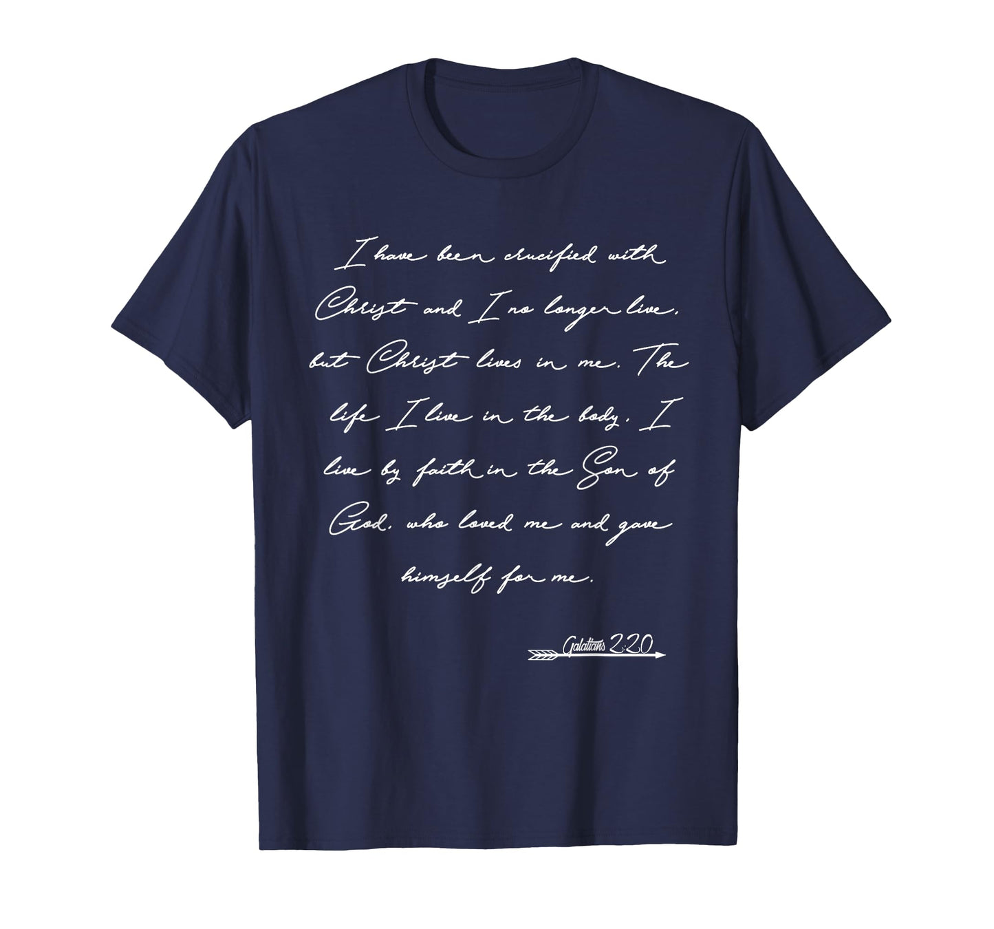 Galatians 2:20 Manuscript Christian Bible Verse T-Shirt