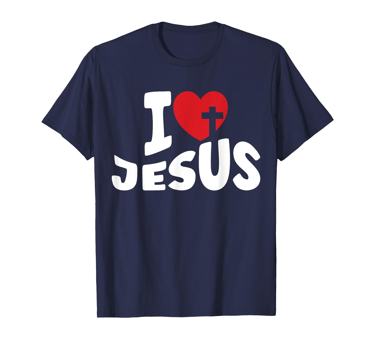 I Love Jesus Heart Cross Christian Kids Women Church God T-Shirt