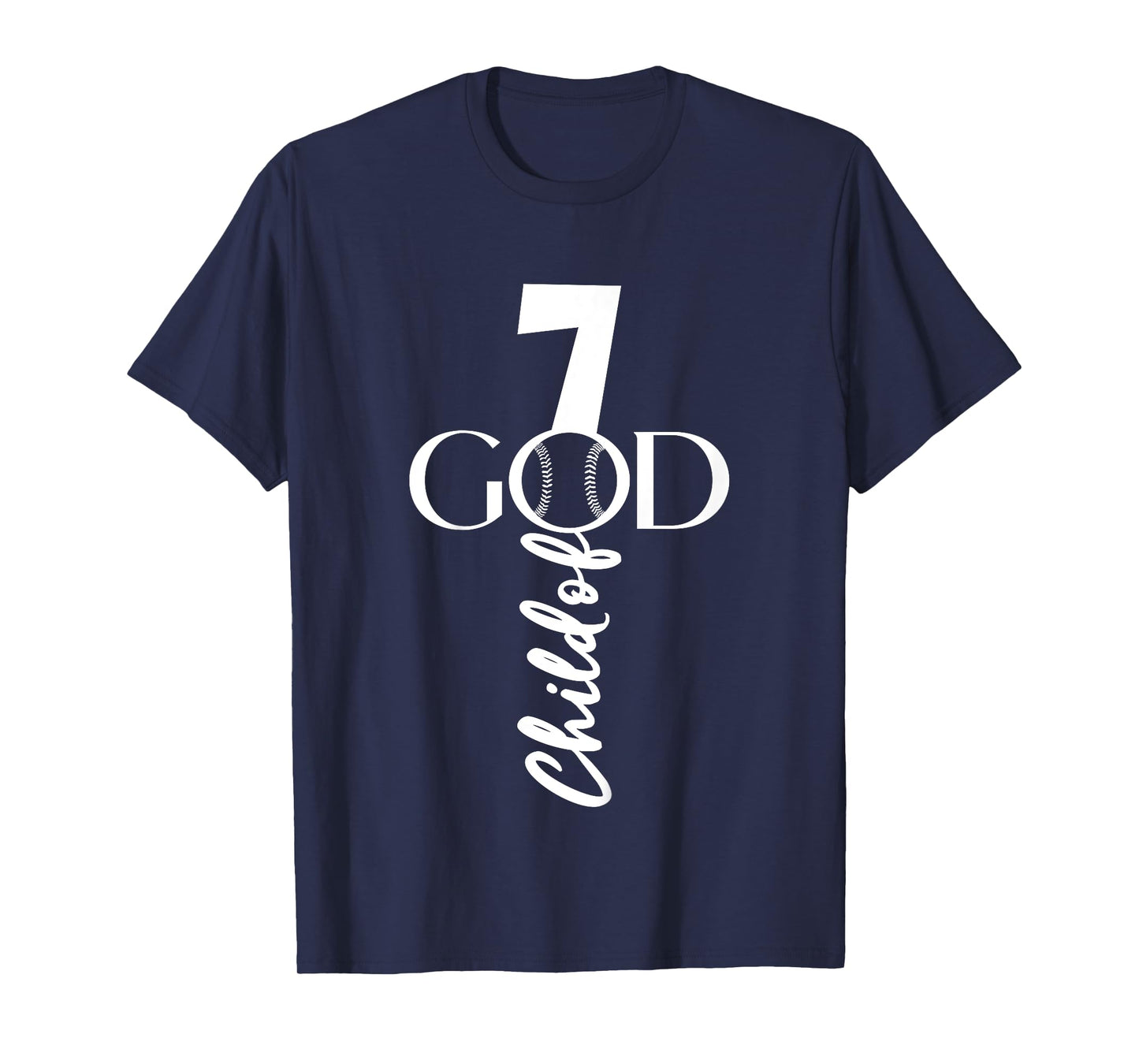 BASEBALL JESUS 7 YEARS CHILD OF GOD BASEBALL 7TH BIRTHDAY T-Shirt