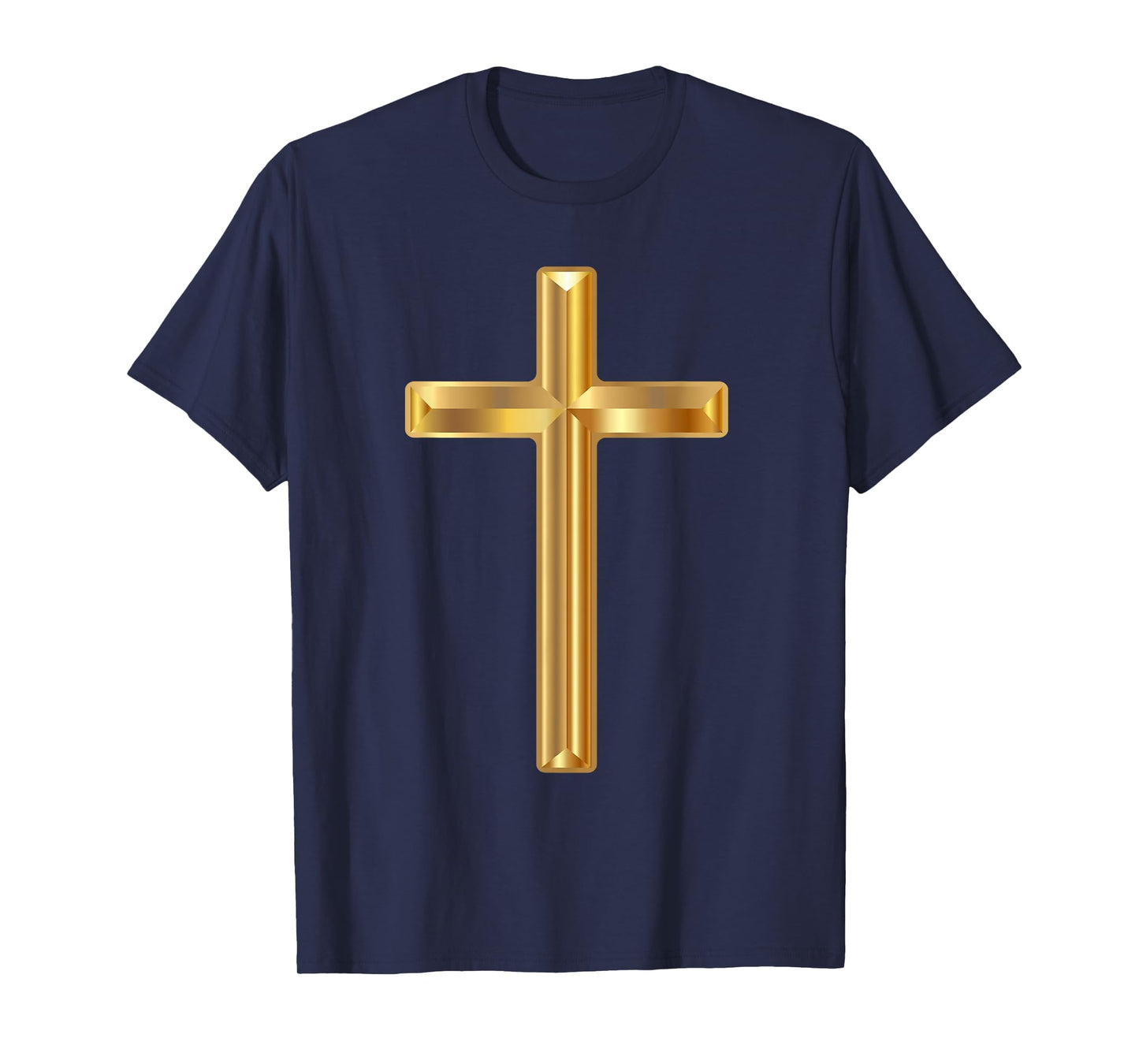 Jesus Holy Cross Gold Cross T-Shirt - Boys' Unisex-Adults Black Solid Color Modern Christian Gift T-Shirt - Small - Short Sleeve - Winter - 1 Count - 0 Pockets - Non-Stretchable - Machine Wash