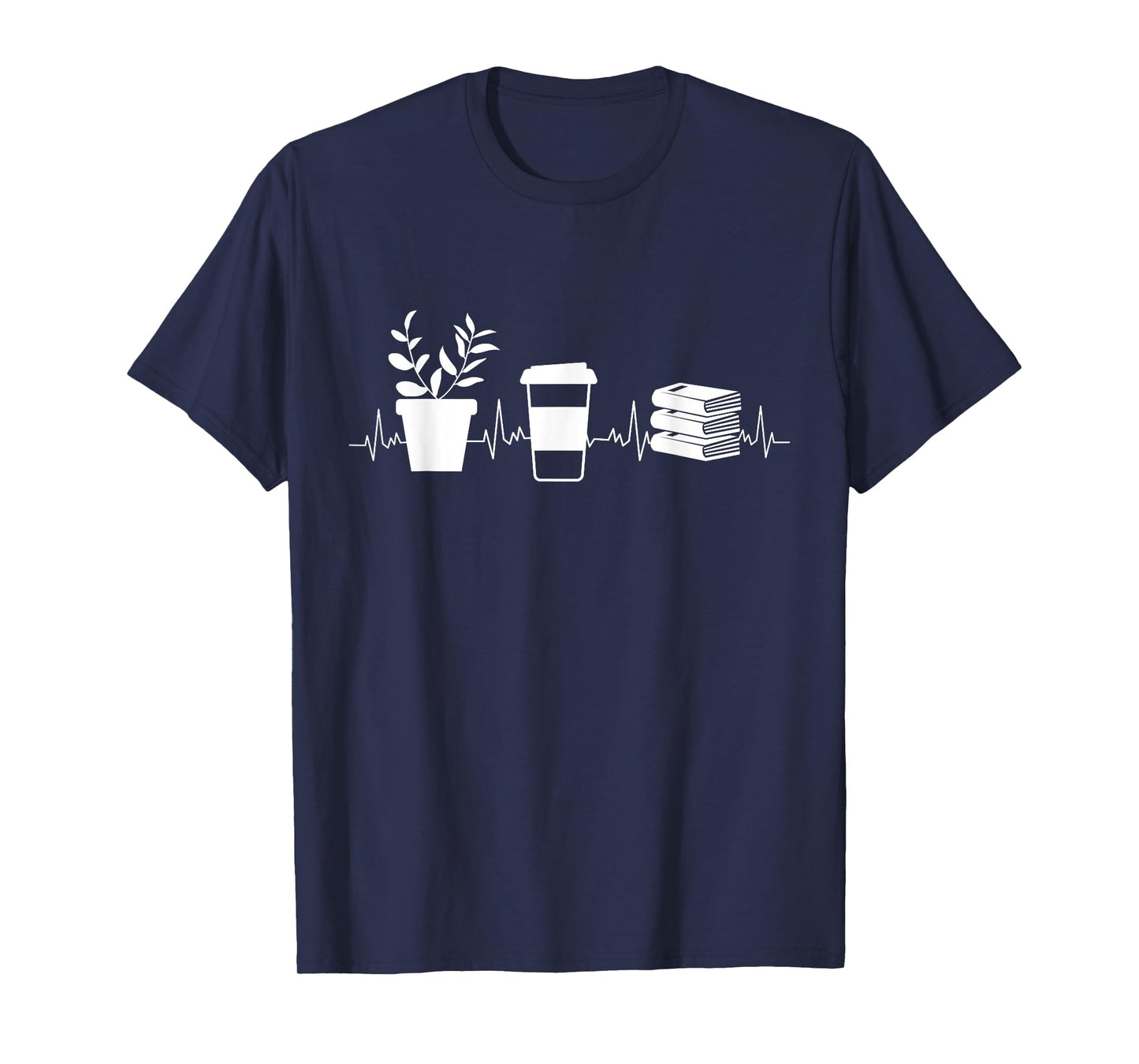 Plants Books Coffee Lover Gardener Quote Design T-Shirt