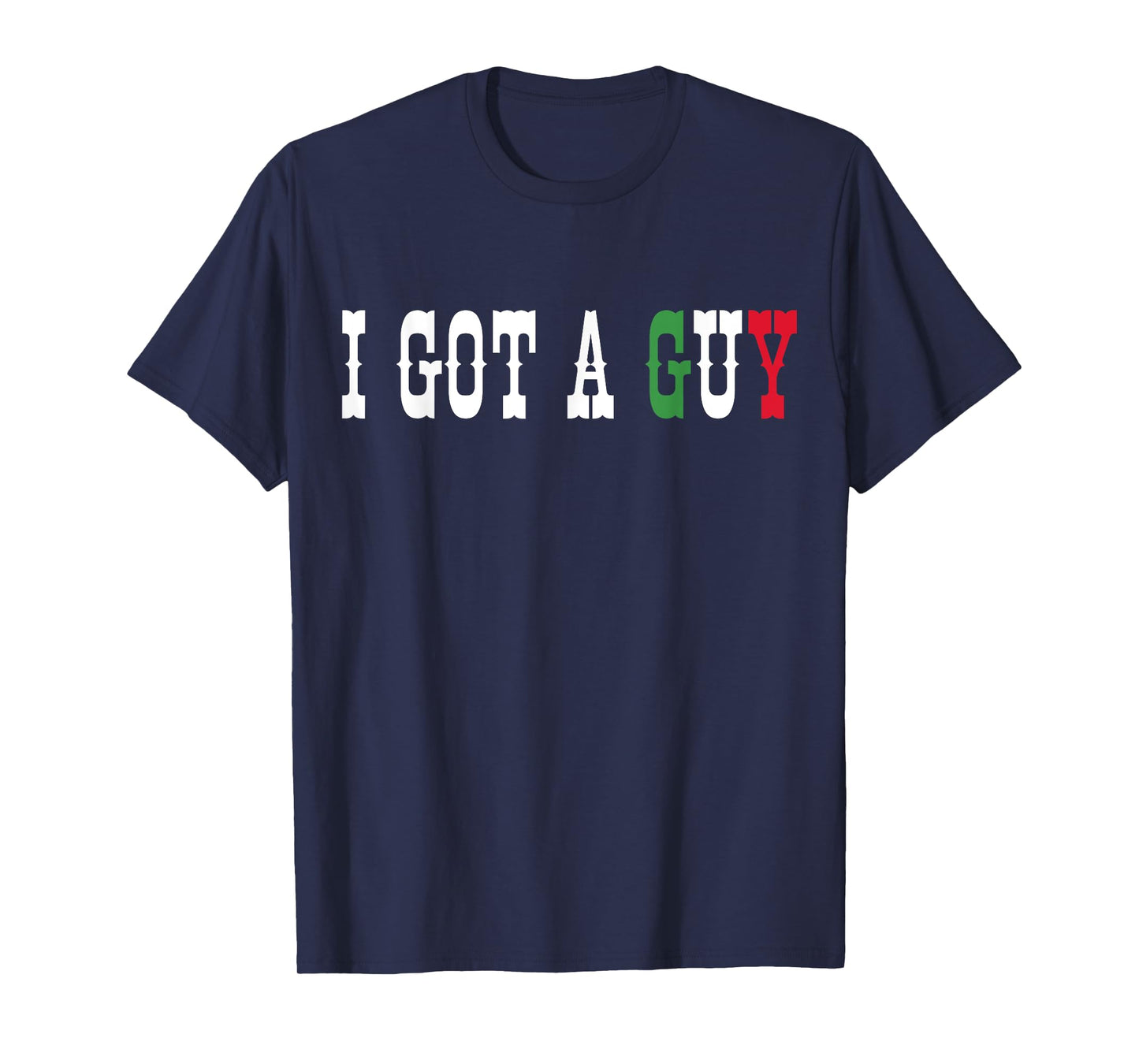 Italian I Got A Guy Tees Black Crew Neck Classic Fit Short Sleeve T-Shirt Unisex-Adults Small