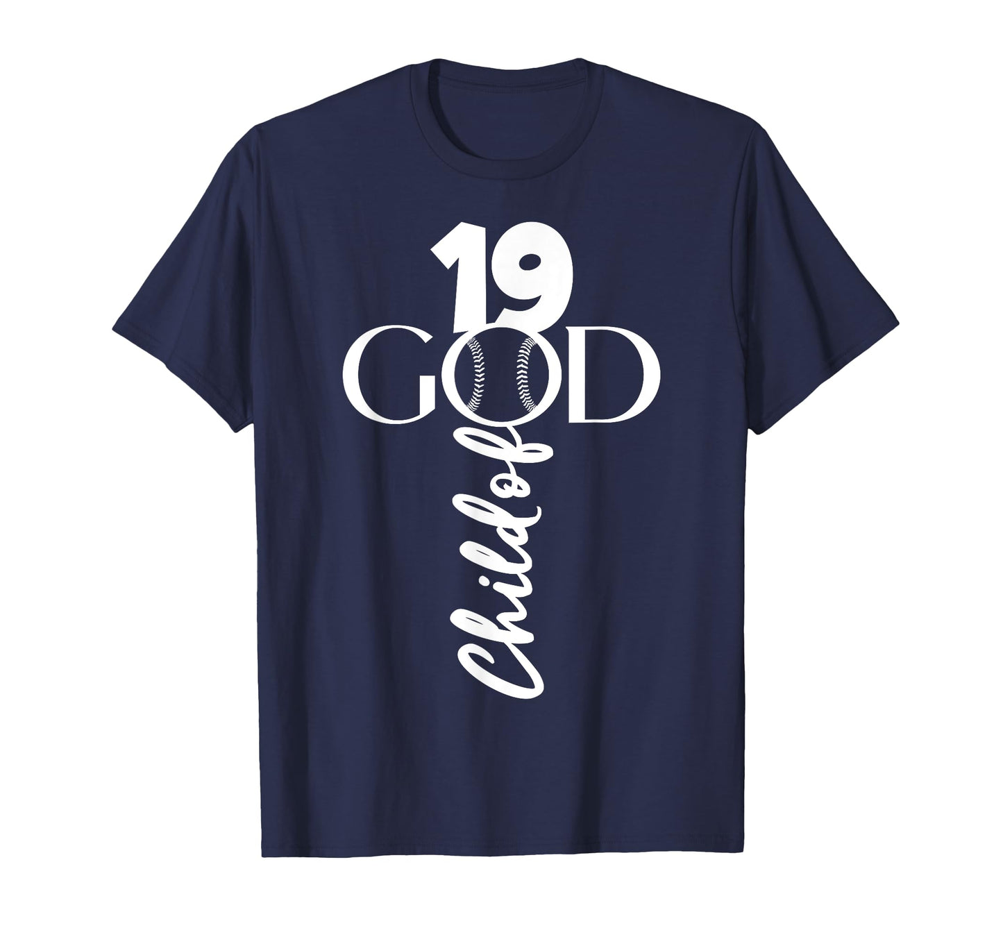 BASEBALL JESUS 19 YEARS CHILD OF GOD BASEBALL 19TH BIRTHDAY T-Shirt