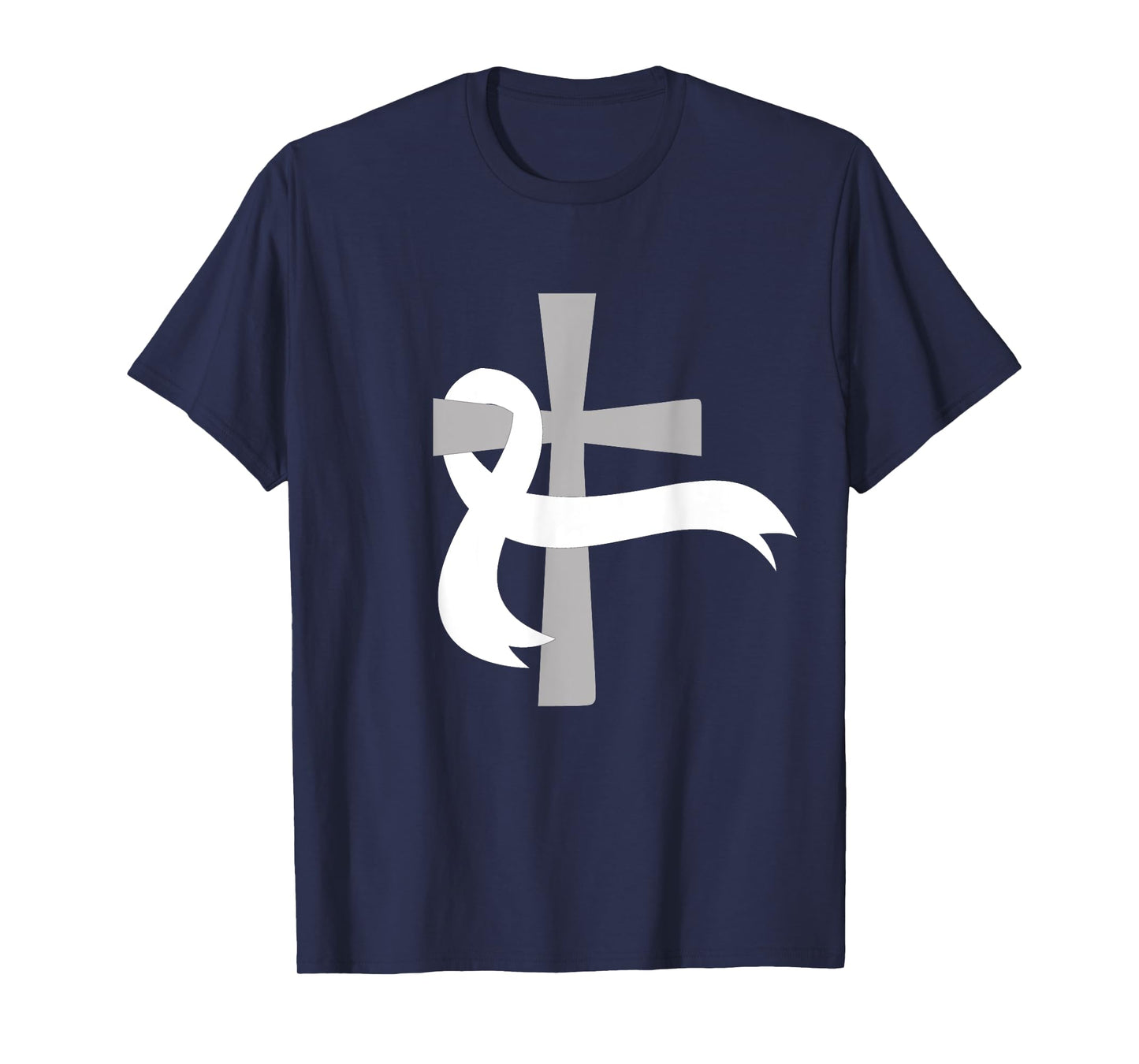 Lung Cancer Awareness White Ribbon Jesus Cross T-Shirt
