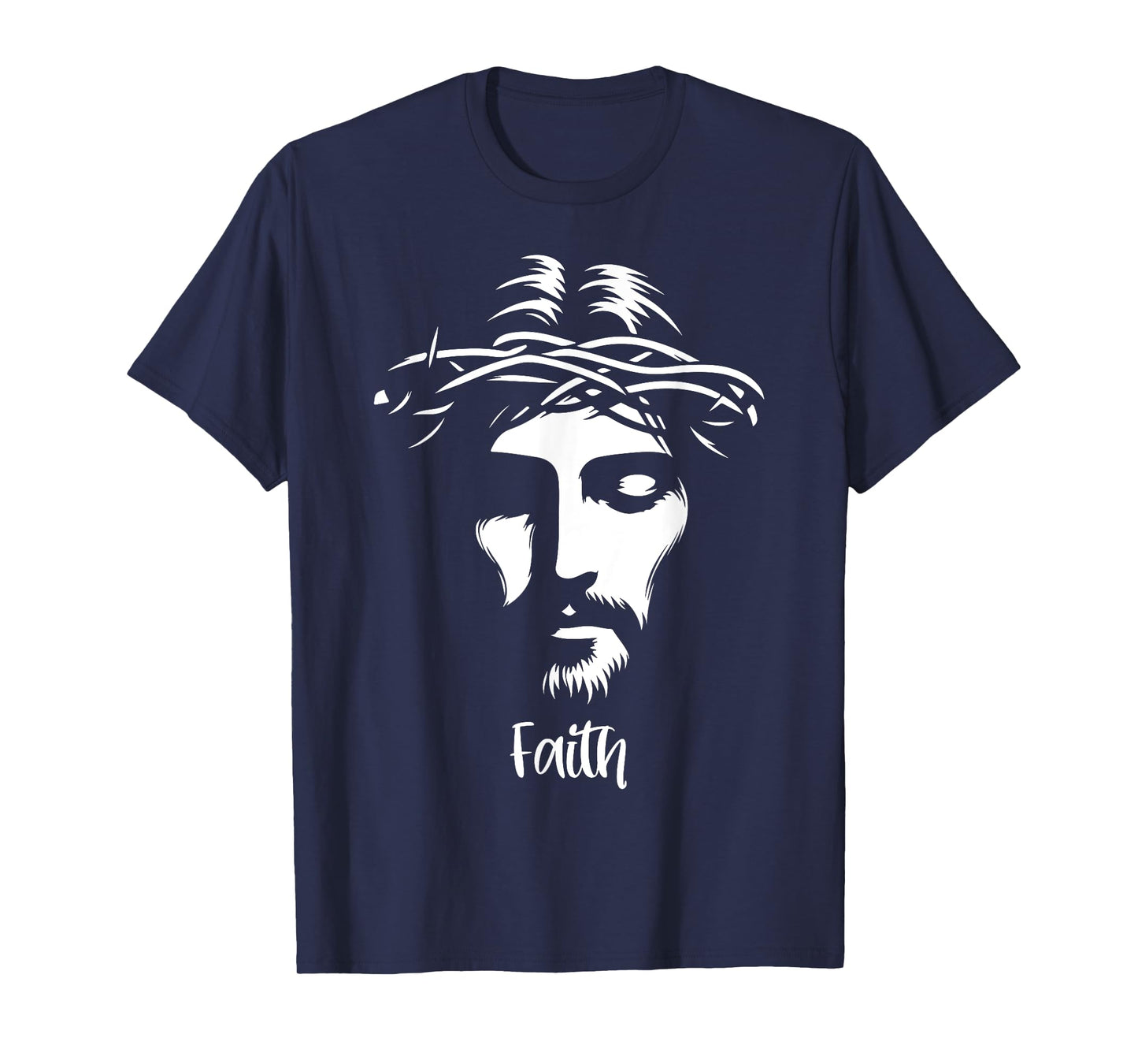 Beautiful Jesus face crown of thorns Christian Faith Peace T-Shirt