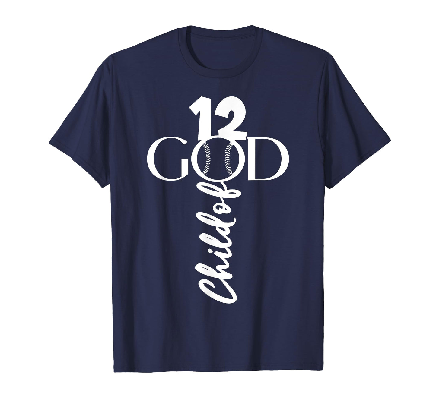 BASEBALL JESUS 12 YEARS CHILD OF GOD BASEBALL 12TH BIRTHDAY T-Shirt