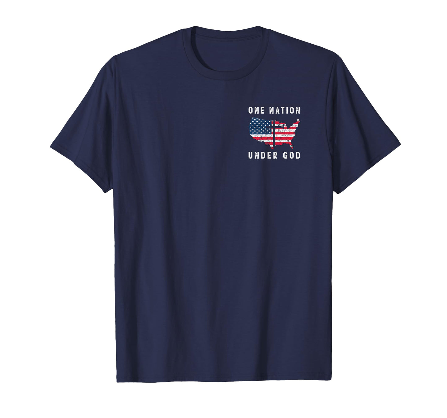Subtle Independence Day USA One Nation Under God America Map T-Shirt