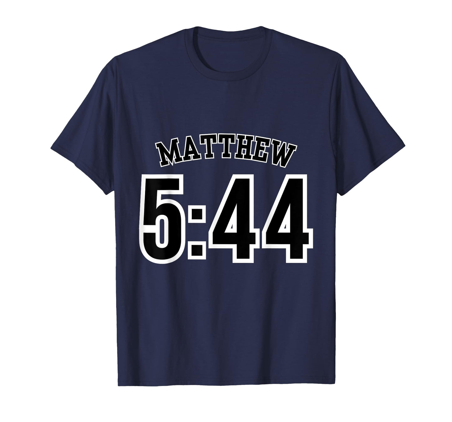 Matthew 5:44 Sports Jersey Christian Scripture Design T-Shirt