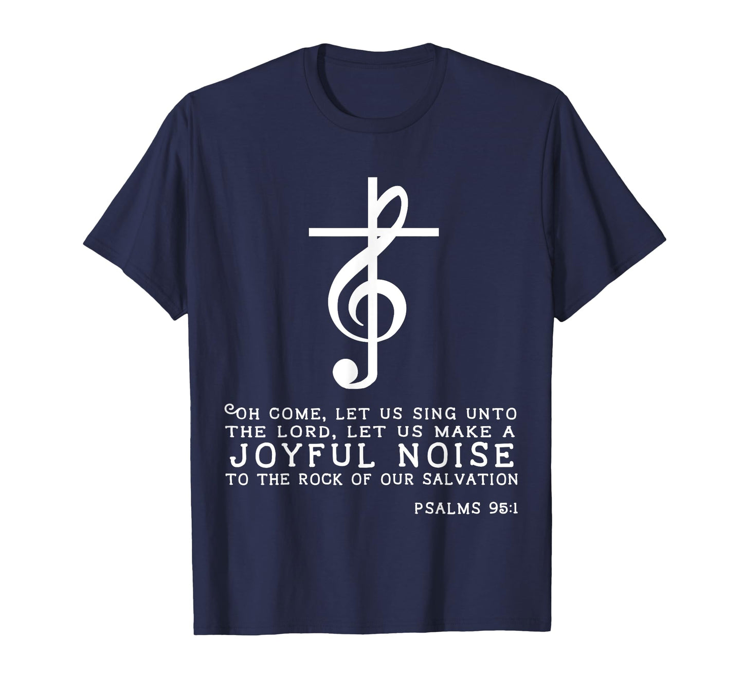 Christian Music Cross Tee Treble Clef Musical Gift TShirt T-Shirt