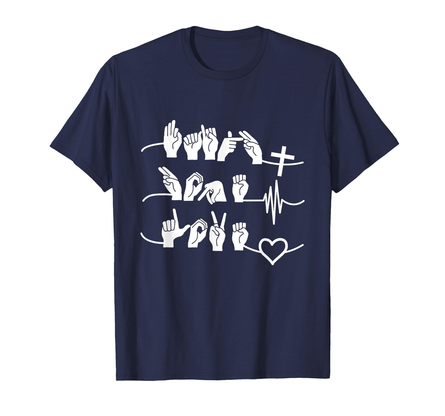 Faith Hope Love - Christ Religion Heartbeat T-Shirt