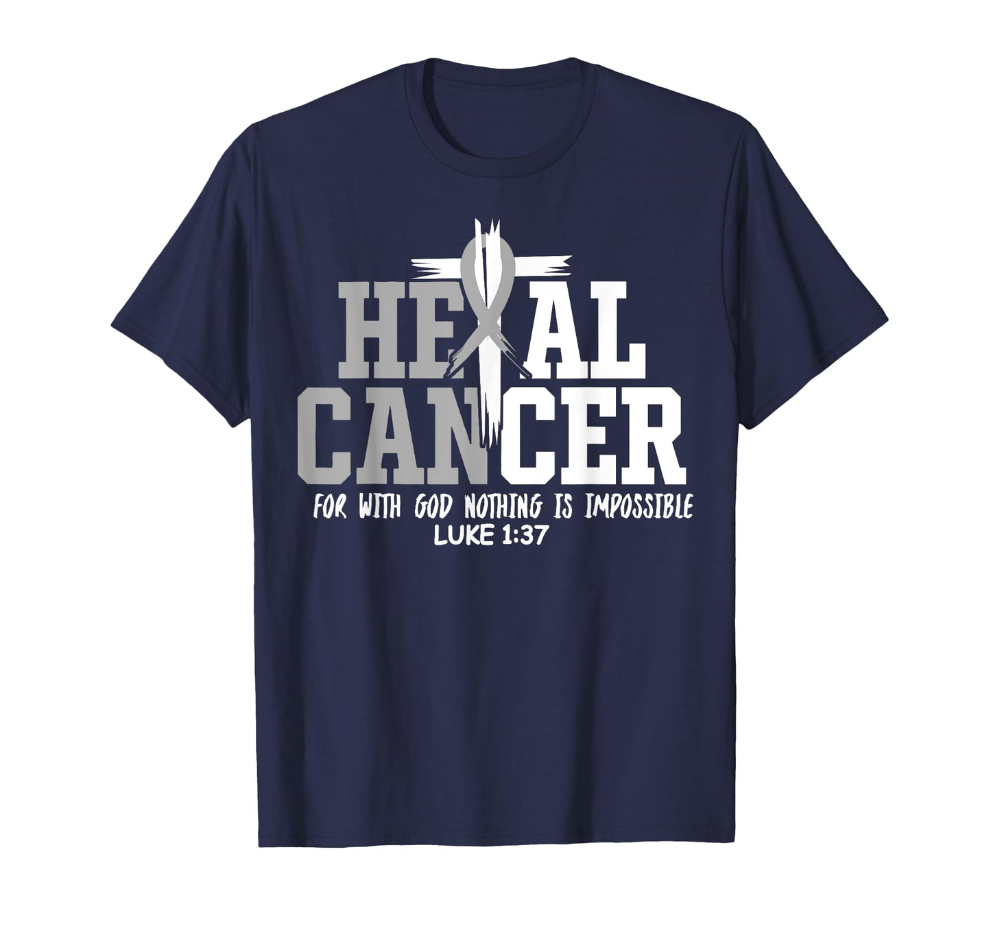 Heal Cancer Believe God Christian Brain Cancer Awareness T-Shirt