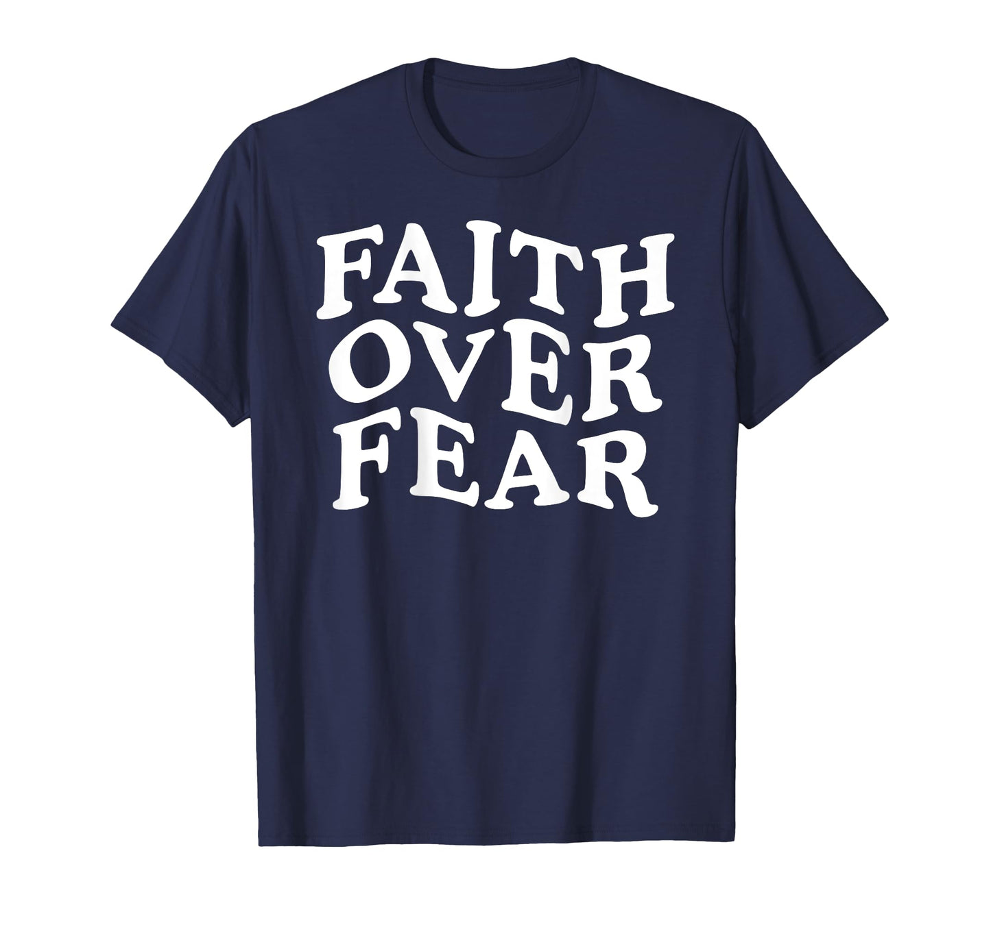 Faith Over Fear Retro Christian Bible Verse ON Back T-Shirt