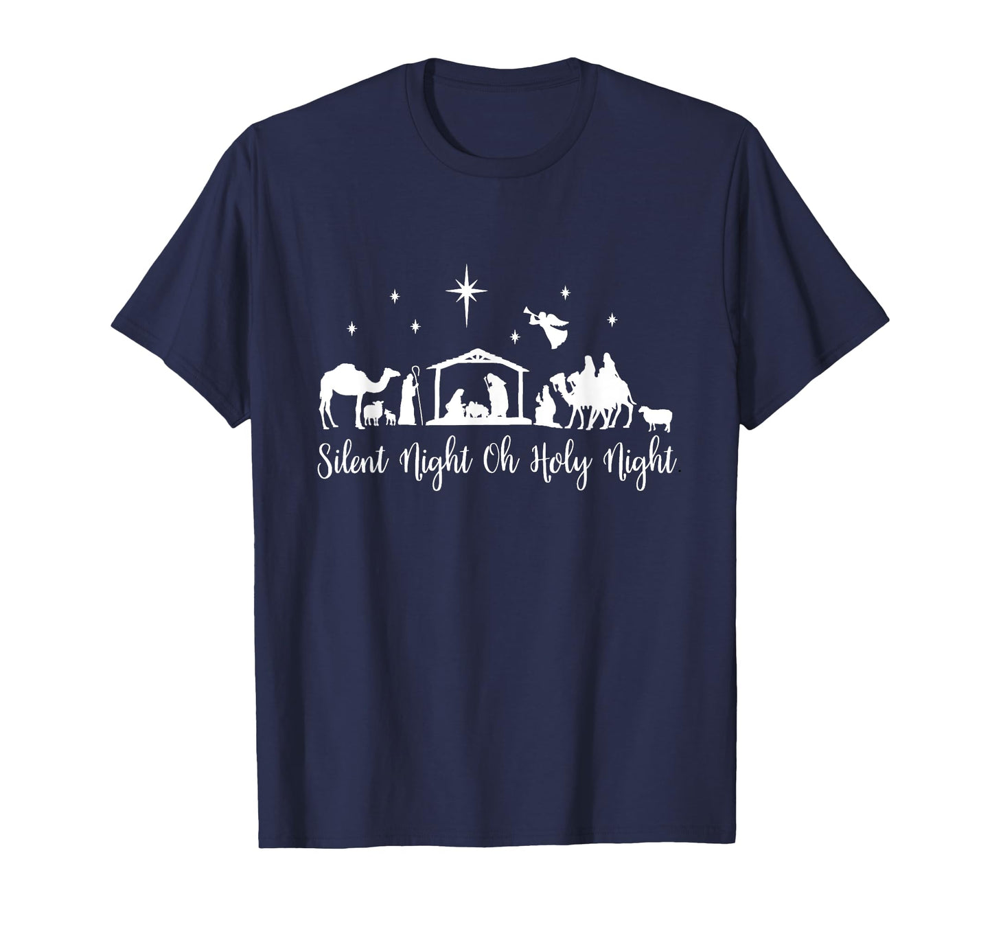 Silent Night Holy Night Nativity Scene Religious Christmas T-Shirt