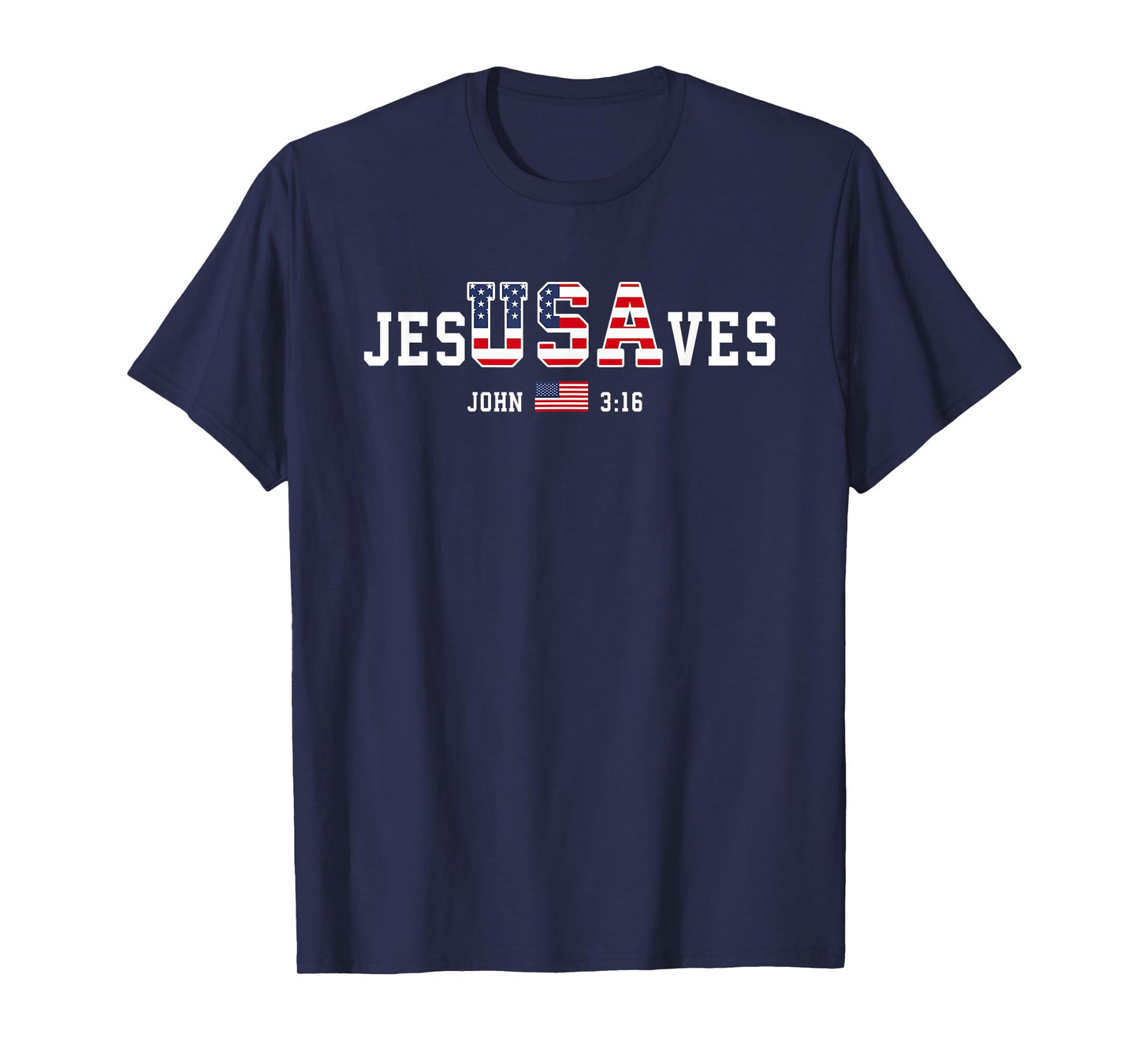 Vintage USA Jesus Saves Flag 4th Of July, American Patriotic T-Shirt