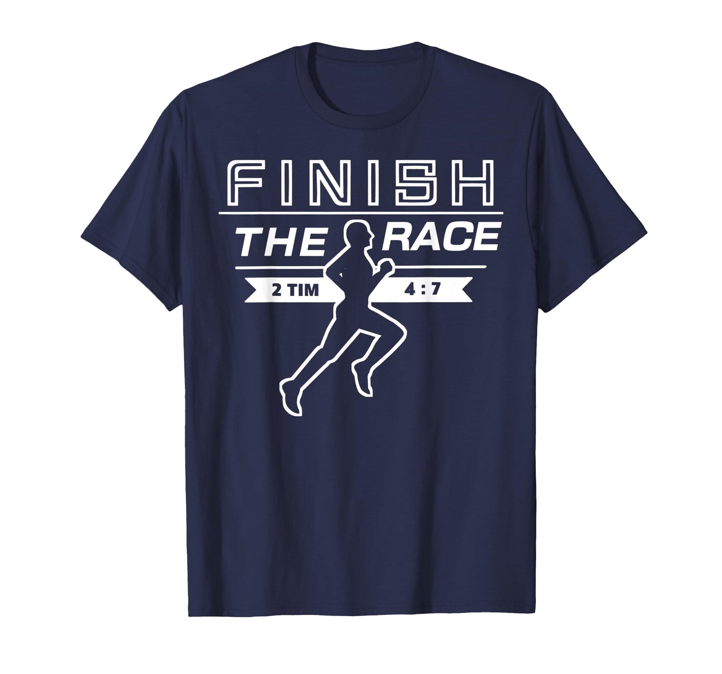 Finish The Race Sporty Christian Runner Athlete Bible Verse T-Shirt
