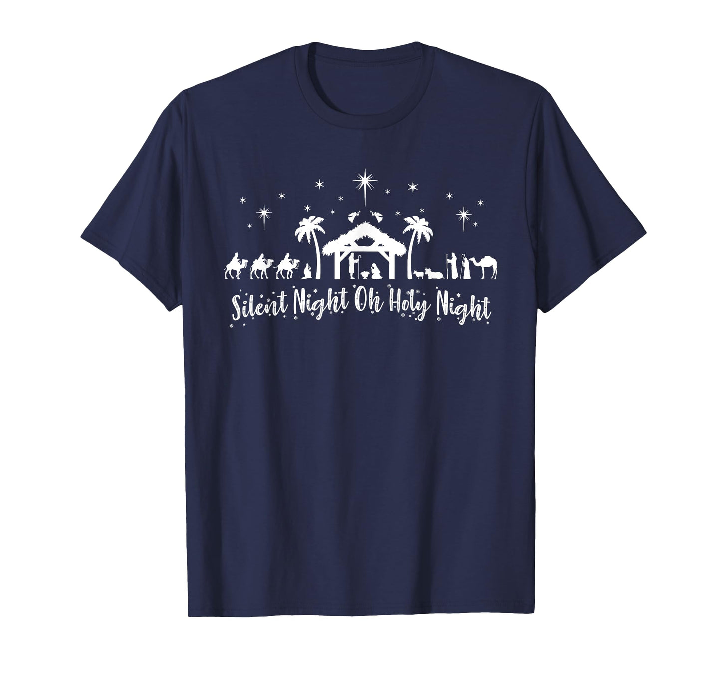 Silent Night Holy Religious Nativity Scene Christ T-Shirt