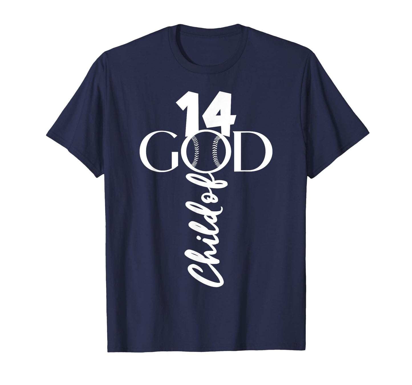 BASEBALL JESUS 14 YEARS CHILD OF GOD BASEBALL 14th BIRTHDAY T-Shirt