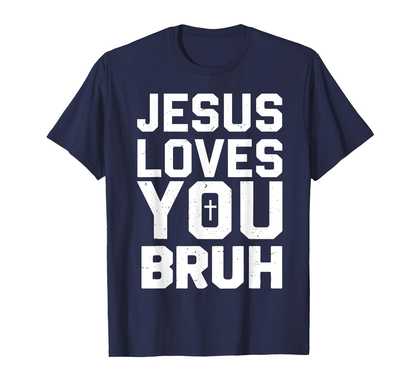 Minimalistic Jesus Love You Bruh Funny Christian Youth Boy T-Shirt