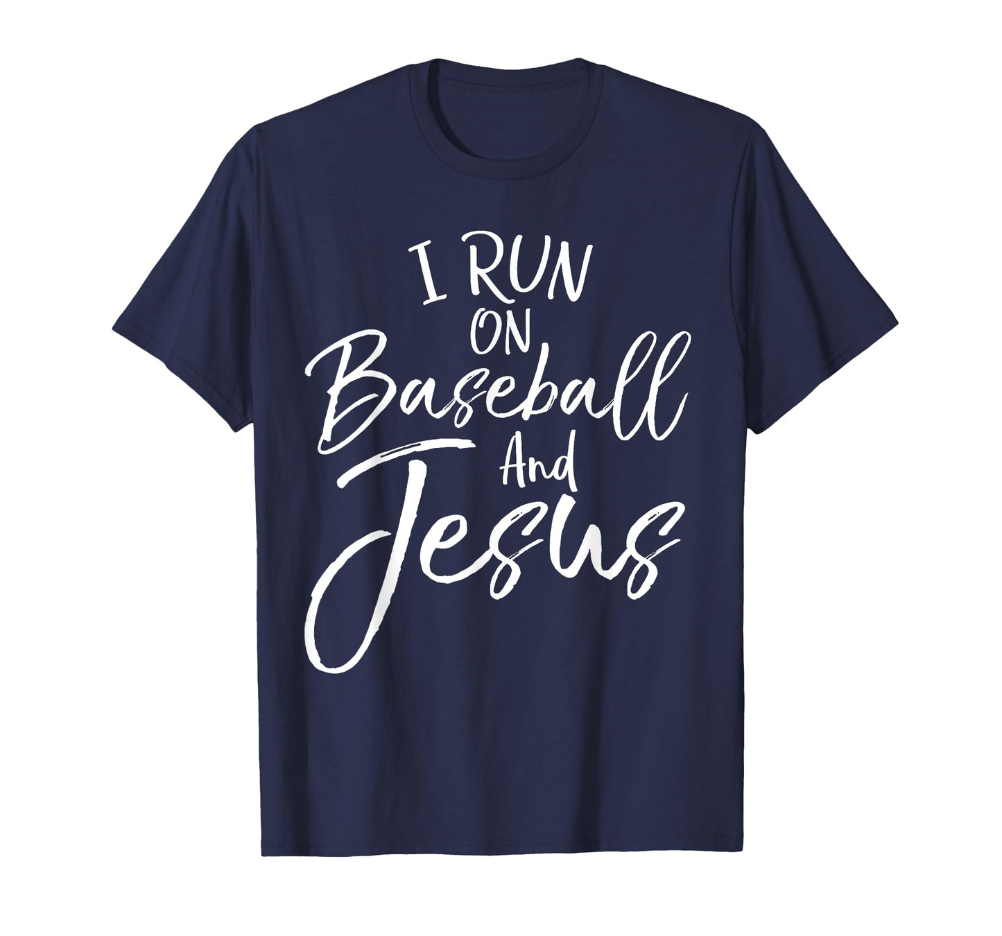 Cute Christian Baseball Gift I Run on Baseball and Jesus T-Shirt