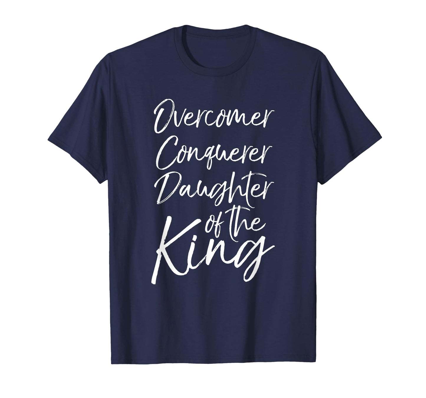 P37 Design Studio Jesus Shirts Cute Christian Women's T-Shirt Black Small Modern Crew Collar Short Sleeve Classic Fit Daughter of the King Overcomer Conquerer T-Shirt