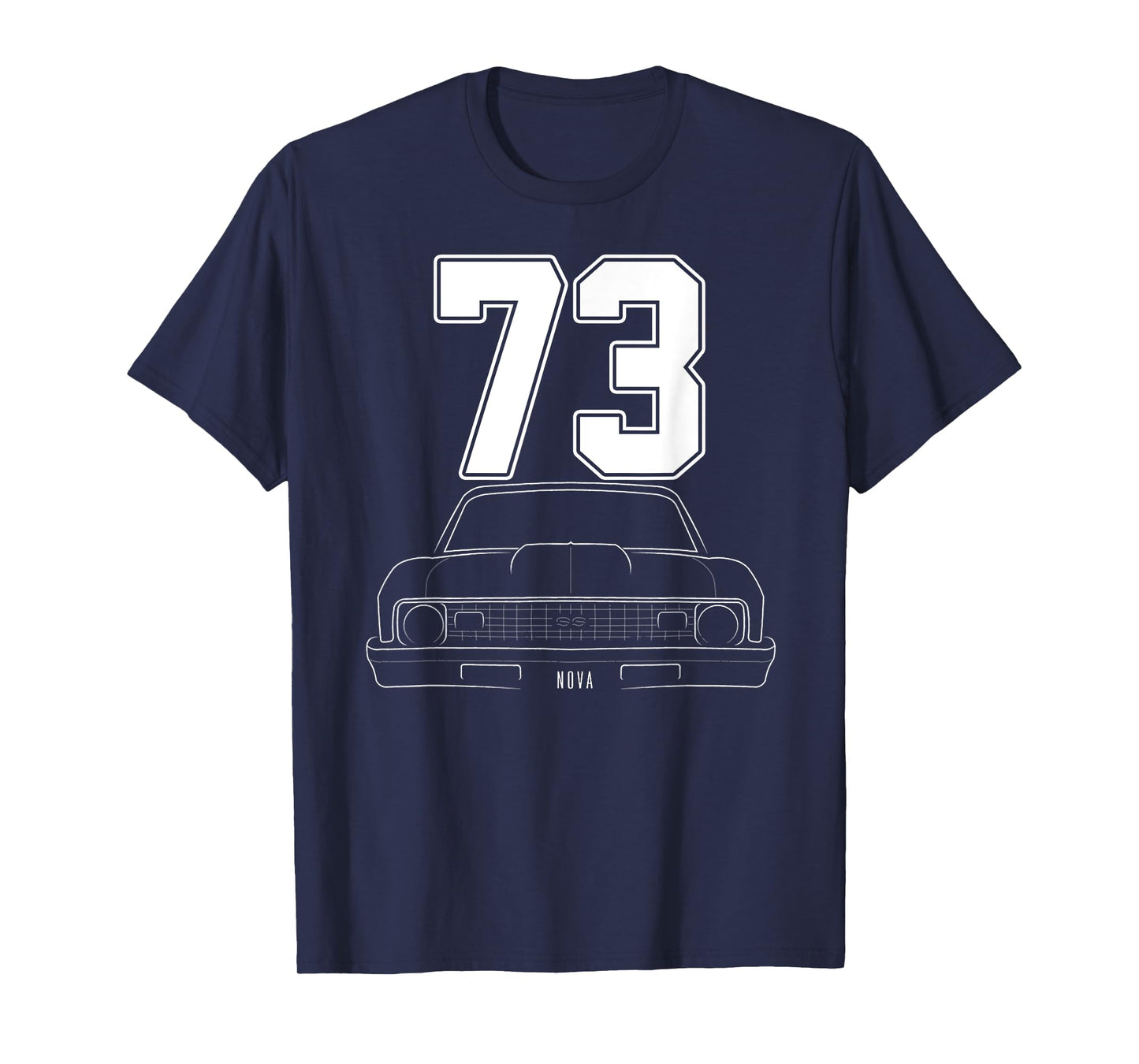 1973 73 Chevys Nova 2 Classic Car Old School Muscle Car T-Shirt