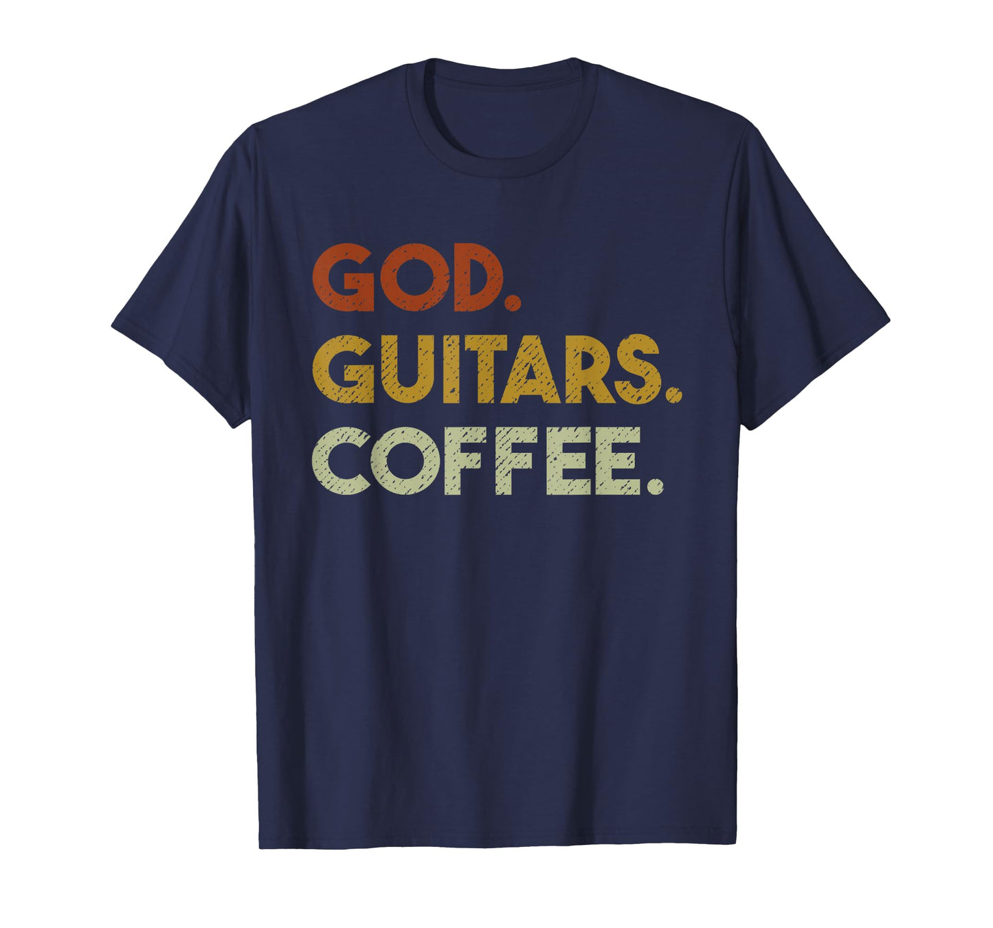 God Guitars Coffee - Christian Men Guitar Worship T-Shirt