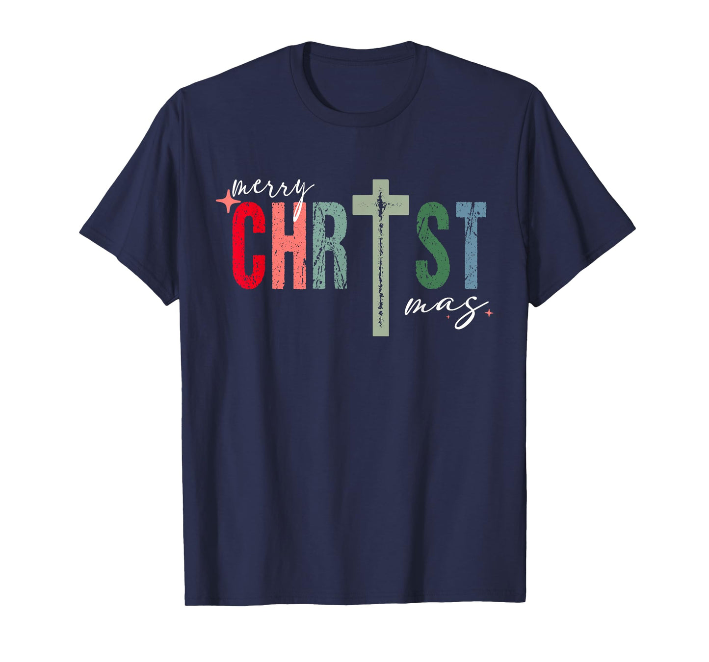 Merry Christmas Christian Jesus Cross Faith Religious Xmas T-Shirt