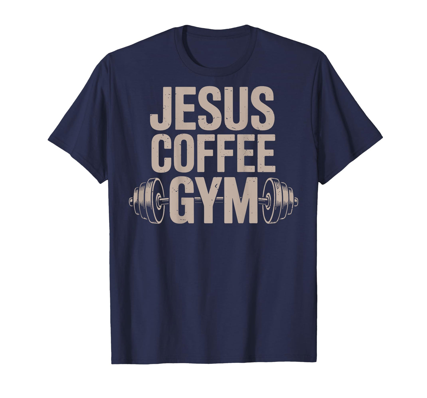 Jesus Coffee Gym Funny Christian Workout Barbell Cross Women T-Shirt
