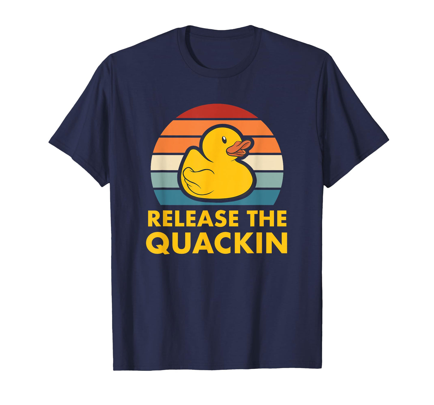 Release The Quackin Quote Rubber Duck Duckling Accessories T-Shirt, Small, Black