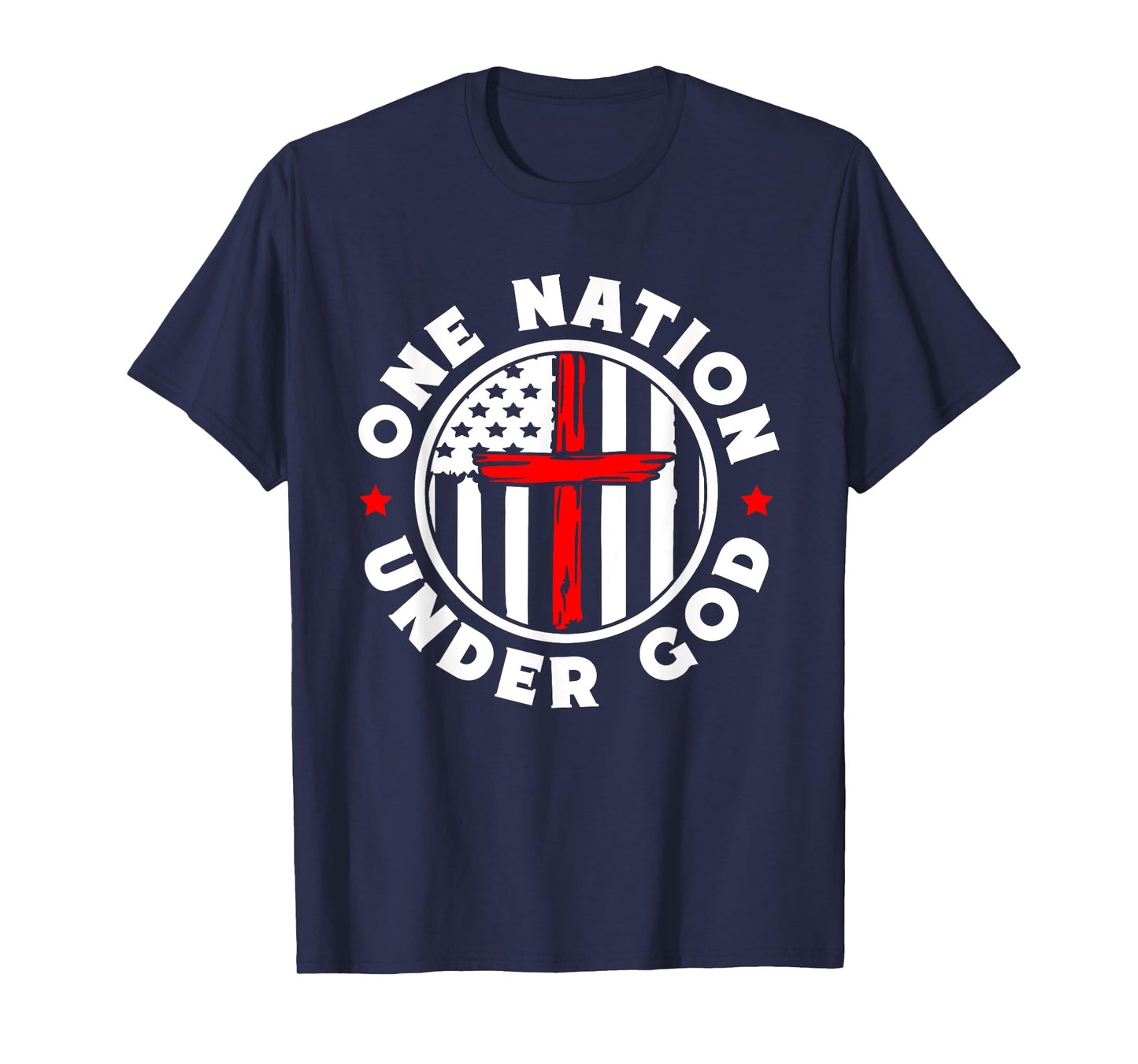 One Nation Under God Jesus Blessed American Flag T-Shirt