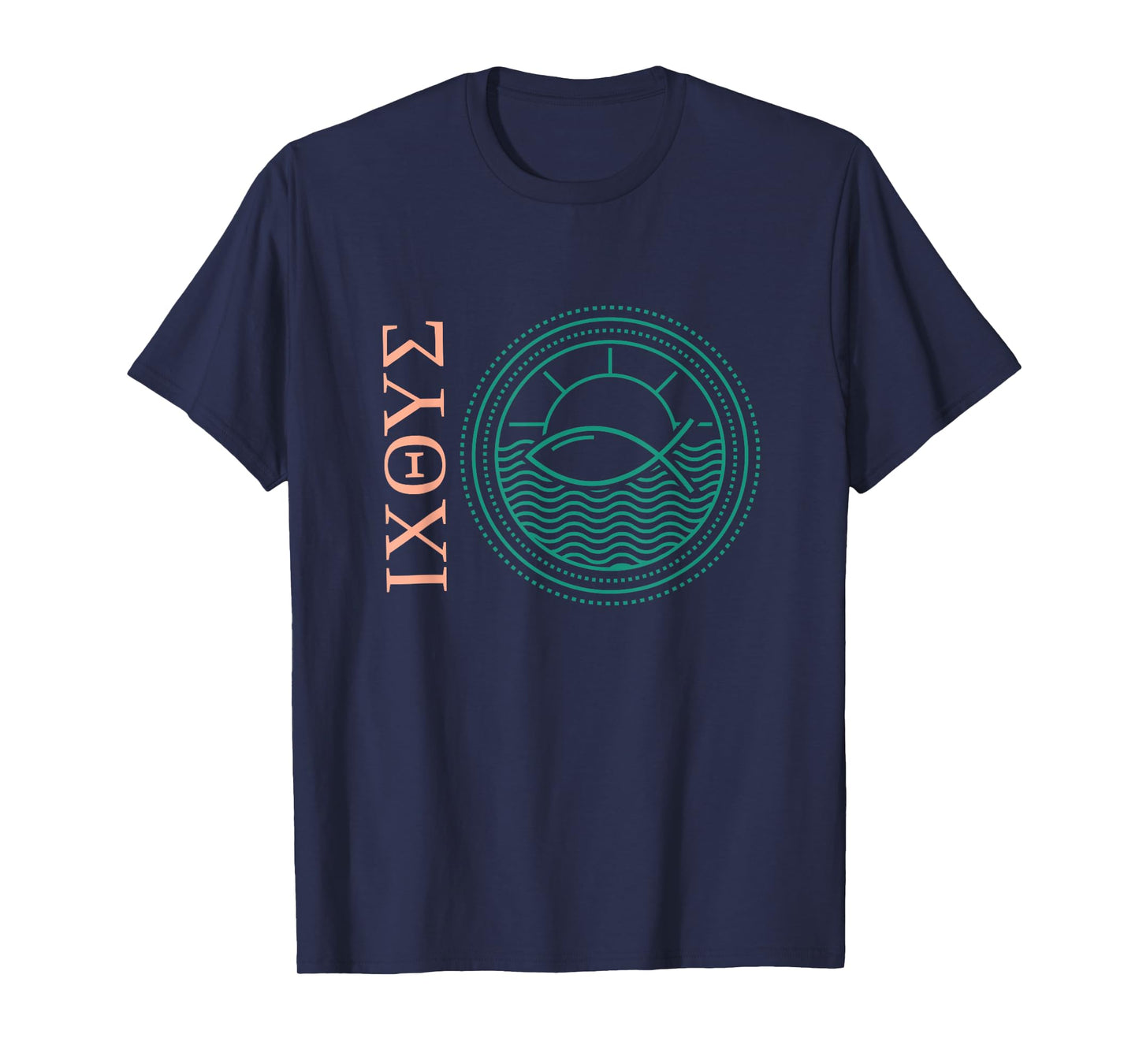 Ixoye Ichthys Ichthus Greek Fish Jesus Christ Son God Savior T-Shirt