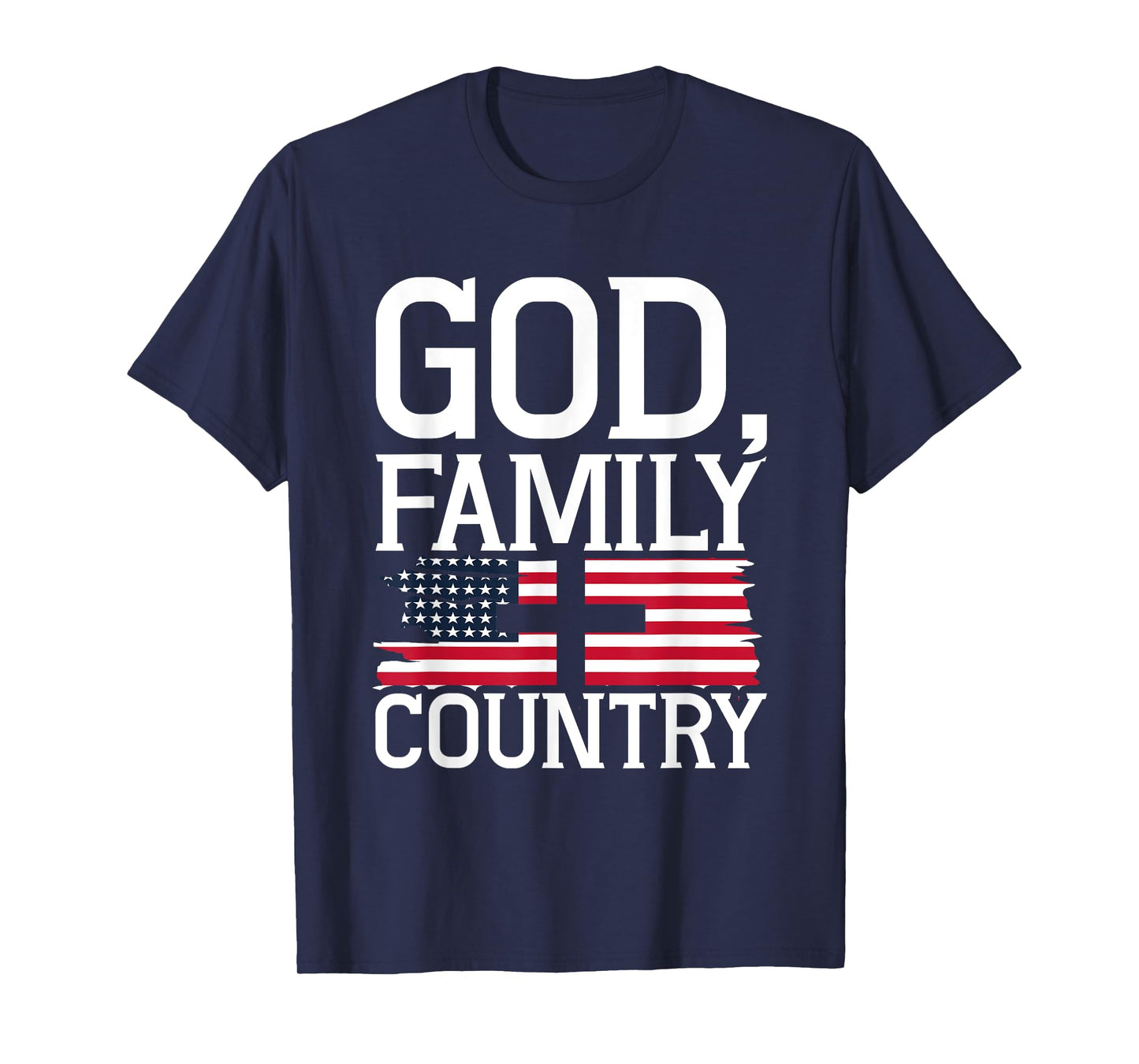 God Family Country US Flag Christian American Prayer T-Shirt