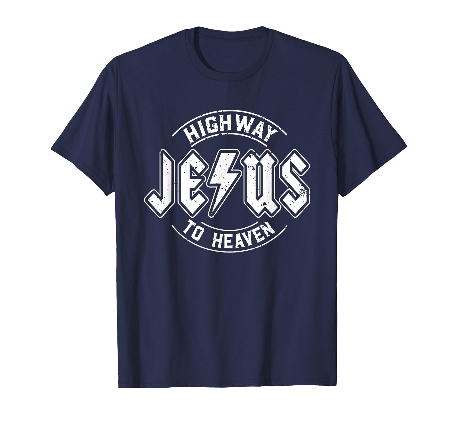 Retro Rock Style Christian Faith Highway to Heaven Jesus T-Shirt