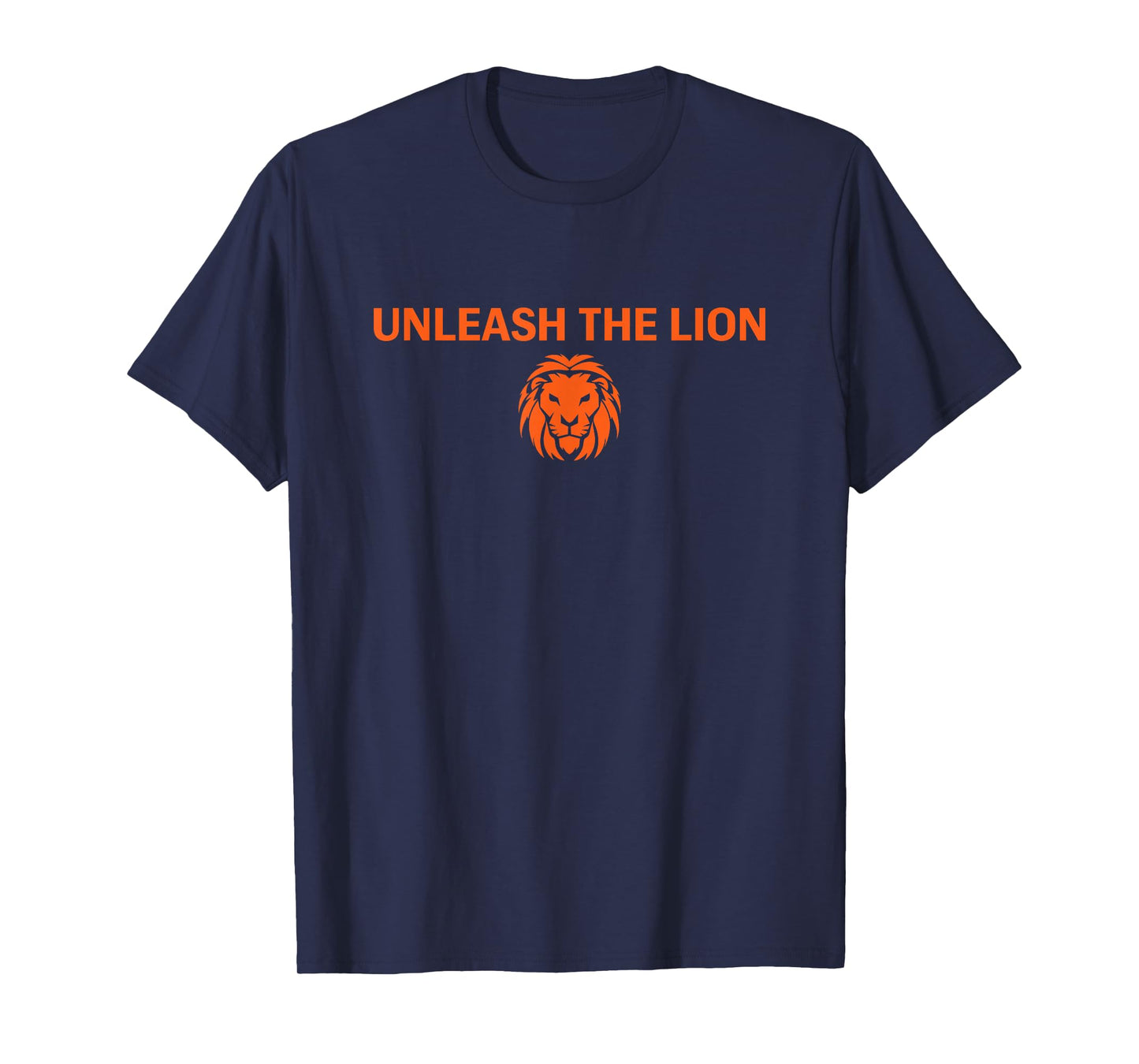 Cool Orange Unleash The Lion Motivational Workout T-Shirt
