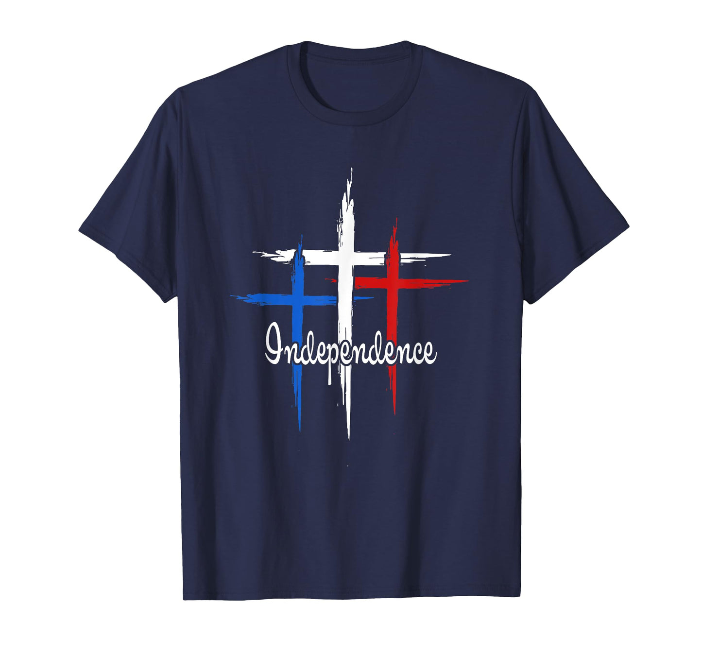 Independence Cross Christian 4th Of July US Flag Faith Women Men T-Shirt