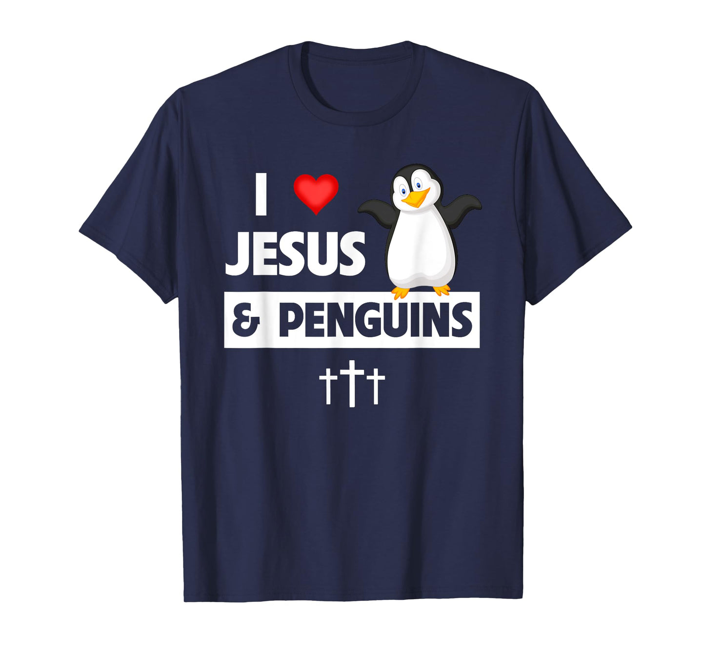 I Love Jesus and Penguins Christian Flightless Bird Bible T-Shirt