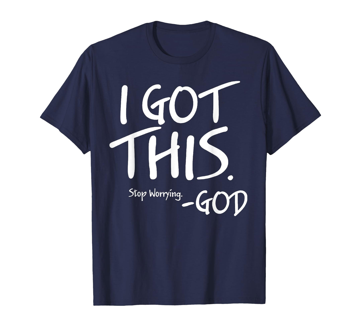 Funny I Got This Stop Worrying God Tee Shirt - Kids Unisex Heather Deep Teal Cotton T-Shirt - Short Sleeve - XS