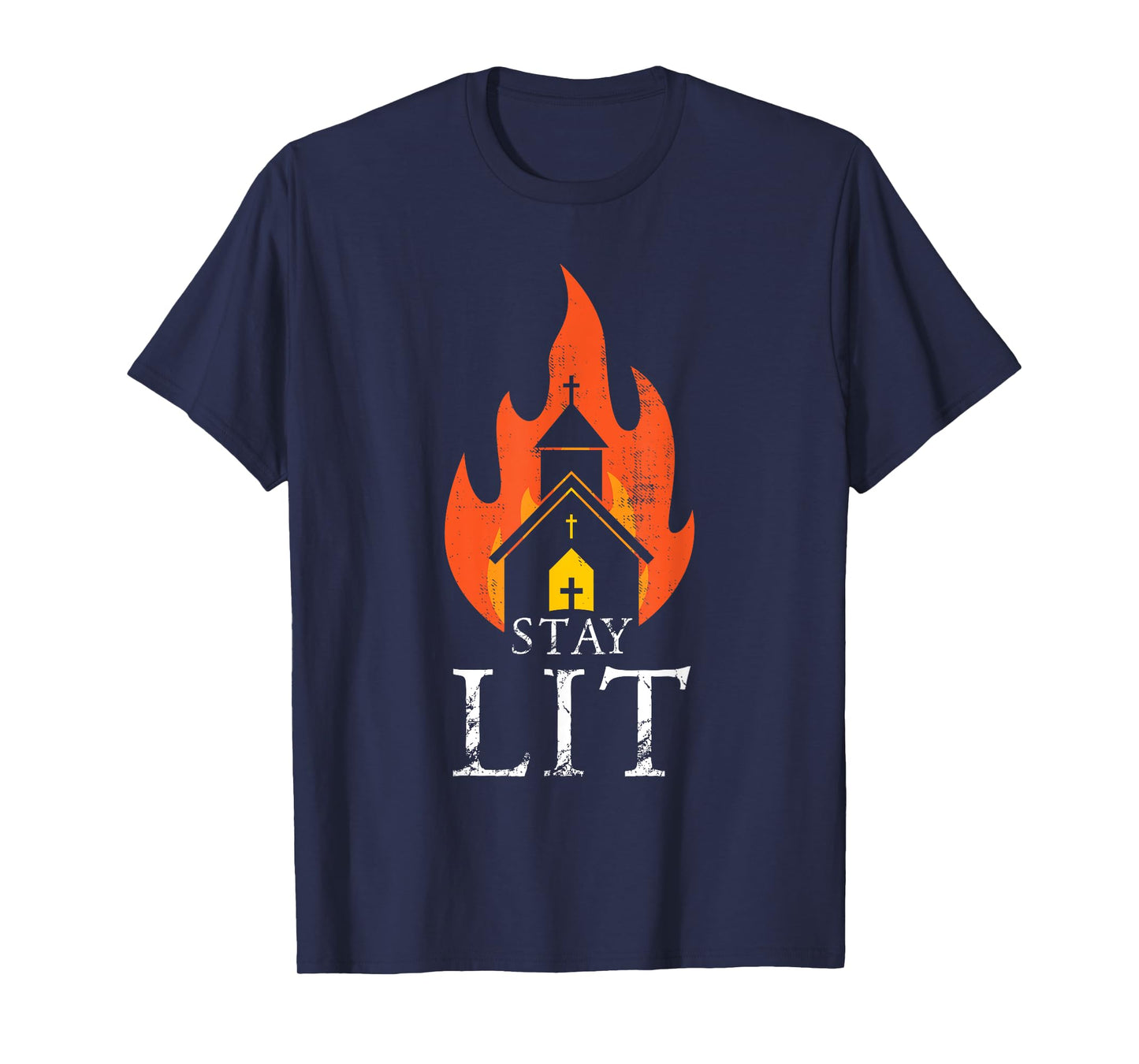 Stay lit Occult Burning Church - Unholy Antichrist Halloween T-Shirt