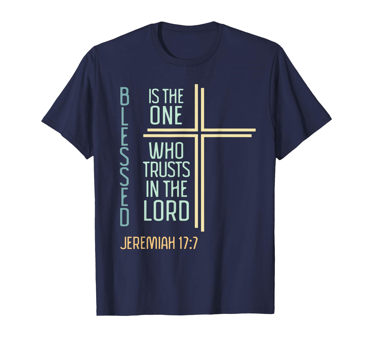 Christian Bible Verse Blessed Jeremiah Retro Cross Women T-Shirt
