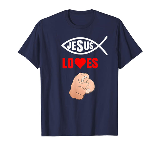Ichthys Jesus loves you - Christian Ichthus Fish Ichthys4m3 T-Shirt